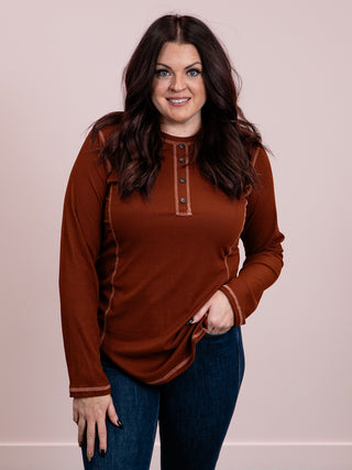 Victory Long Sleeve Top | Brown