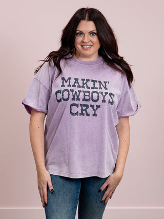 Makin Cowboys Cry | Graphic Tee | Lavender