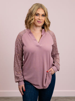 Tamara Lace Top | Mauve