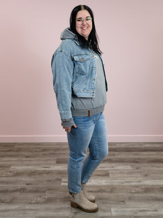 *NEW* Risen | Bishop Oversized Crop Denim Jacket | Light Wash