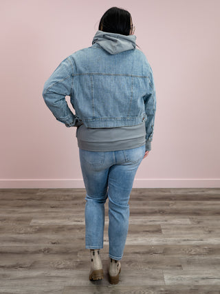 *NEW* Risen | Bishop Oversized Crop Denim Jacket | Light Wash