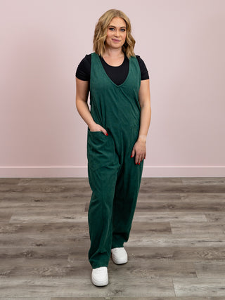 Cute & Corded Jumpsuit | Dark Green