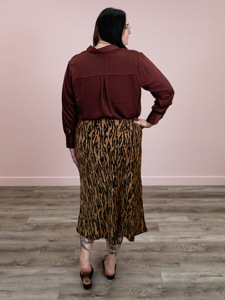 *FINAL SALE* DEX | Hope Satin Blouse | Deep Burgundy