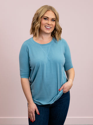 Melissa SHORT Sleeve Sweatshirt | Vintage Teal