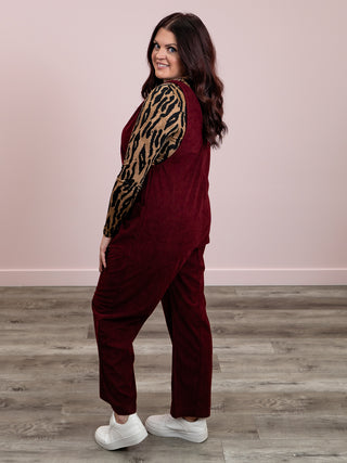 Cute & Corded Jumpsuit | Wine