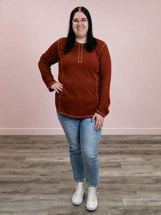 Victory Long Sleeve Top | Brown