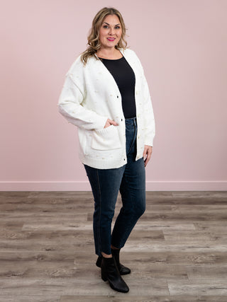 RD Style | Raziella V-Neck Cardigan | Winter White