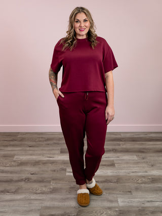 RD Style | Joselle Soft Knit Jogger | Oxblood