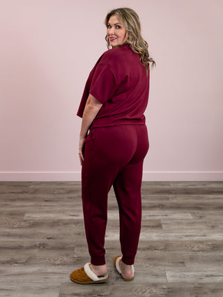 RD Style | Joselle Soft Knit Jogger | Oxblood