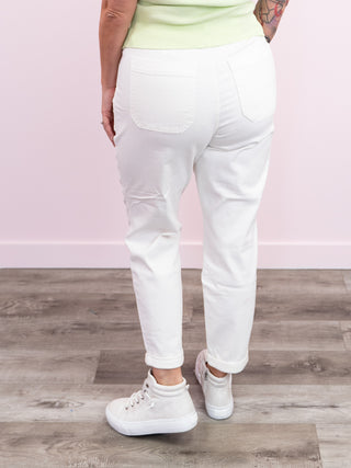 *FINAL SALE* Judy Blue | Hi Waist | WHITE Cuffed Jogger | Malfoy