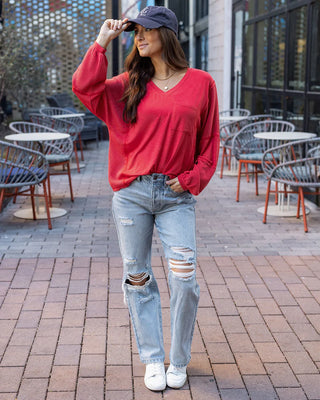 Grace & Lace | Dolman Sleeve Boho V-Neck Top | Poppy