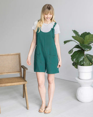 *FINAL SALE* Grace & Lace | Easy Breezy Romper | Peacock Green