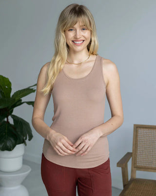 Grace & Lace | Essential Ribbed Fitted Tank Top | Nude