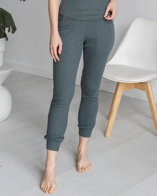 Grace & Lace | Essential Ribbed Jogger Pants | Forest