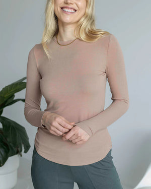 Grace & Lace | Essential Ribbed Long Sleeve Tee | Nude