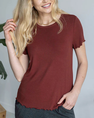 *FINAL SALE* Grace & Lace | Essential Ribbed Relaxed Fit Tee | Rust