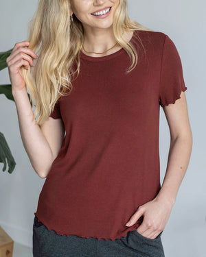 Grace & Lace | Essential Ribbed Relaxed Fit Tee | Rust