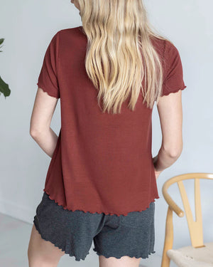 Grace & Lace | Essential Ribbed Relaxed Fit Tee | Rust