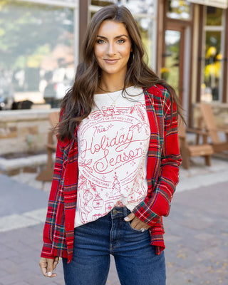 Grace & Lace | Favorite Button Up Top | Christmas Plaid