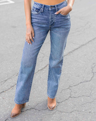 Grace & Lace | Stretch Mix 90's Jeans | NON Distressed Mid-Wash