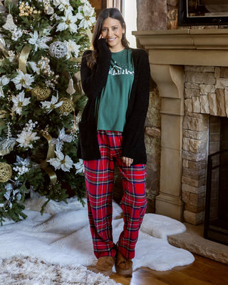 Grace & Lace | Flannel Christmas Pajama Pants | Red Plaid