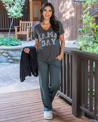 *NEW* Grace & Lace | Fleece Lined Straight Leg Lounge Pants | Spruce Green