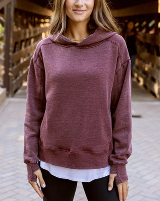 Grace & Lace | Vintage Washed Fleece Hoodie | Washed Wine