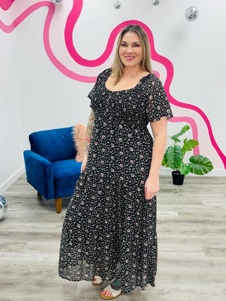 *NEW* Marcella Smocked Maxi Dress | Black Floral