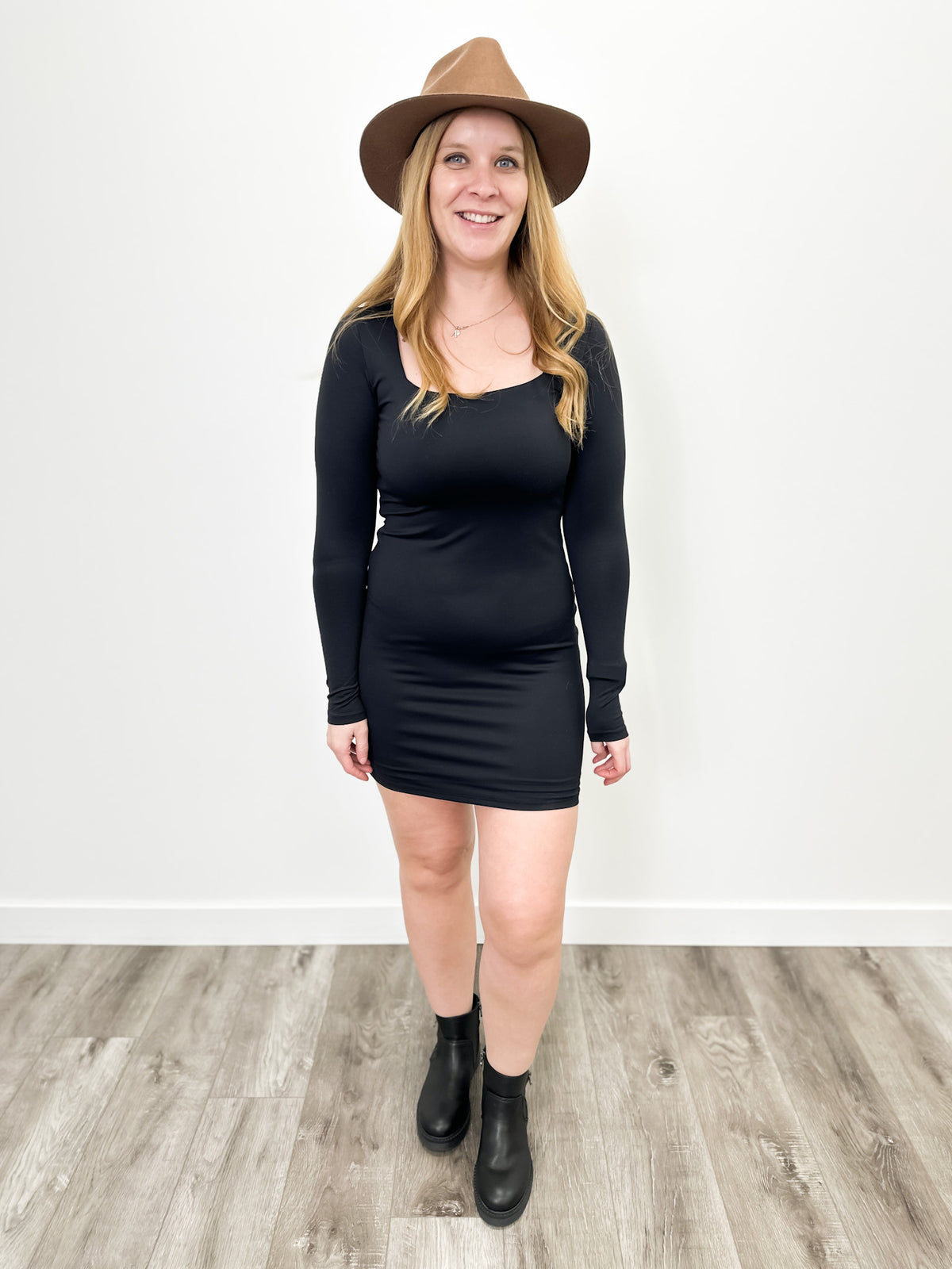 Stacy Square Neck Dress | Black - FINAL SALE