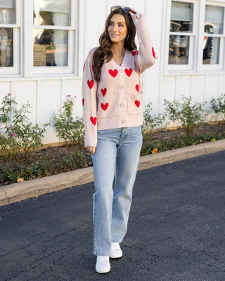 Grace & Lace | Knit Heart Cardigan | Cream