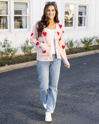 Grace & Lace | Knit Heart Cardigan | Cream