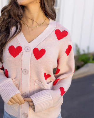 Grace & Lace | Knit Heart Cardigan | Cream