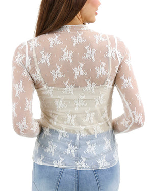 *NEW* Grace & Lace | Lace Mesh Top | Ivory