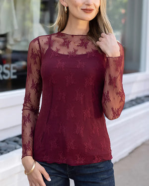 *NEW* Grace & Lace | Lace Mesh Top | Port