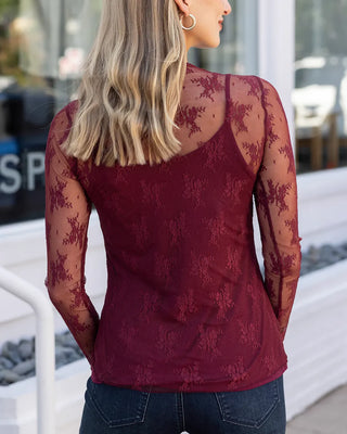 Grace & Lace | Lace Mesh Top | Port