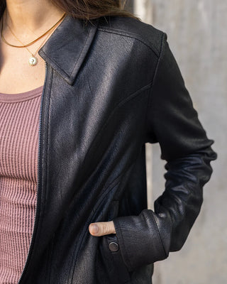 *NEW* Grace & Lace | Lightweight Faux Leather Jacket | Black