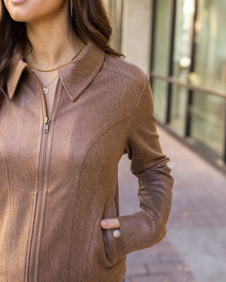 *NEW* Grace & Lace | Lightweight Faux Leather Jacket | Cafe