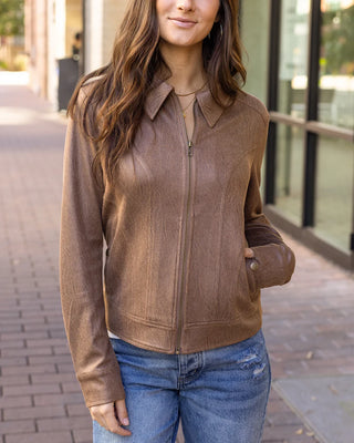 Grace & Lace | Lightweight Faux Leather Jacket | Cafe