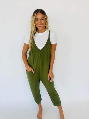 PREORDER Becky Romper | SOLID | Olive - shipping mid September