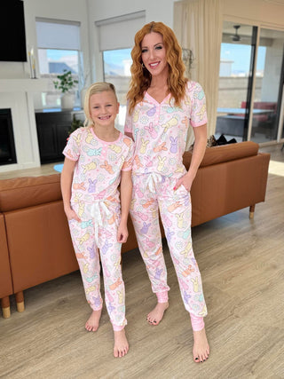 Shirley Matching Set | Tee & Joggers | PINK Marshmallow Bunnies