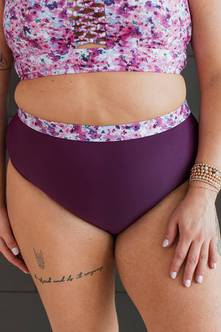 *FINAL SALE* Sandy Shores | High-Rise Bikini BOTTOM | Plum Floral