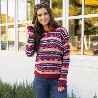 *NEW* Grace & Lace | Pointelle Striped Sweater | Multi Jewel