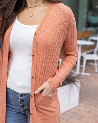 *NEW* Grace & Lace | Ribbed Long Duster Cardigan | Sunset