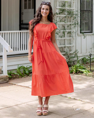 *FINAL SALE* Grace & Lace | Ruffle Summer Dress | Papaya