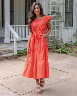 *FINAL SALE* Grace & Lace | Ruffle Summer Dress | Papaya