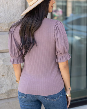 Grace & Lace | Scoop Neck Puff Sleeve Top | Mystic Purple