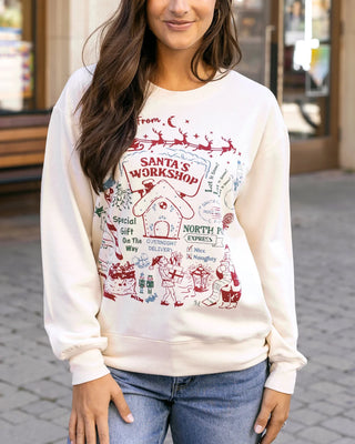 *NEW* Grace & Lace | Signature Soft Graphic Sweatshirt | Santa's Workshop