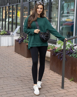 *NEW* Grace & Lace | Slouchy Waffle Pullover | Emerald