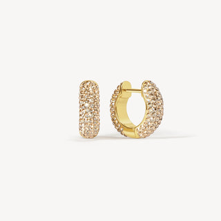 Hillberg & Berk | Soft Gold Sparkle Hoop Earrings