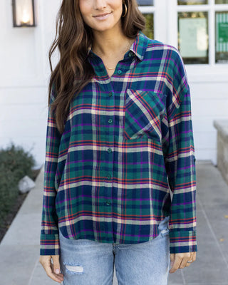 *NEW* Grace & Lace | Soft Brushed Spring Plaid Shirt | Jewel Plaid